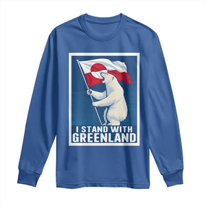 I Stand With Greenland Polar Bear Resist Long Sleeve Shirt Vintage Patriotic Propaganda Sovereignty Protest TS02 Royal Blue Print Your Wear