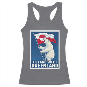 I Stand With Greenland Polar Bear Resist Racerback Tank Top Vintage Patriotic Propaganda Sovereignty Protest TS02 Charcoal Print Your Wear