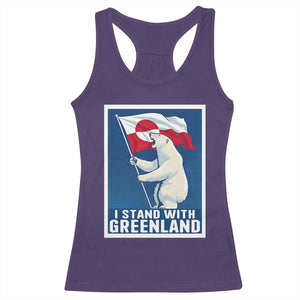 I Stand With Greenland Polar Bear Resist Racerback Tank Top Vintage Patriotic Propaganda Sovereignty Protest TS02 Purple Print Your Wear
