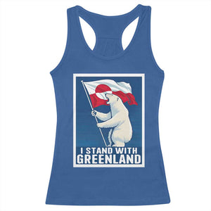 I Stand With Greenland Polar Bear Resist Racerback Tank Top Vintage Patriotic Propaganda Sovereignty Protest TS02 Royal Blue Print Your Wear