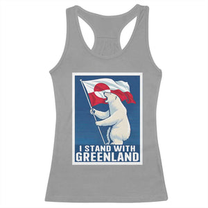 I Stand With Greenland Polar Bear Resist Racerback Tank Top Vintage Patriotic Propaganda Sovereignty Protest TS02 Sport Gray Print Your Wear