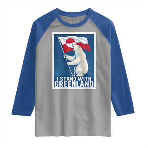 I Stand With Greenland Polar Bear Resist Raglan Shirt Vintage Patriotic Propaganda Sovereignty Protest TS02 Sport Gray Royal Print Your Wear