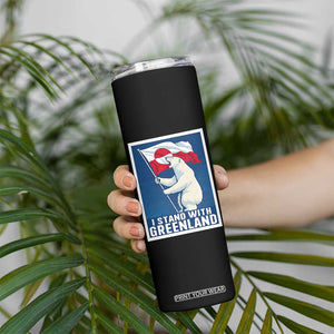 I Stand With Greenland Polar Bear Resist Skinny Tumbler Vintage Patriotic Propaganda Sovereignty Protest TS02 Print Your Wear