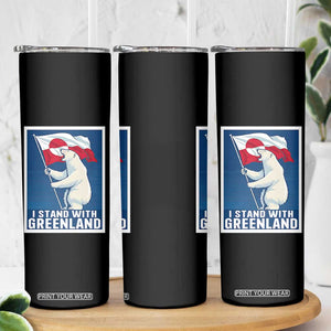 I Stand With Greenland Polar Bear Resist Skinny Tumbler Vintage Patriotic Propaganda Sovereignty Protest TS02 Print Your Wear