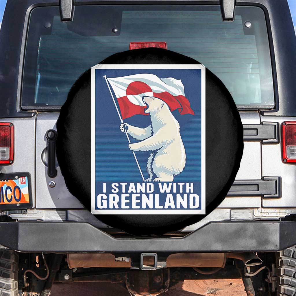 I Stand With Greenland Polar Bear Resist Spare Tire Cover Vintage Patriotic Propaganda Sovereignty Protest TS02 No hole Black Print Your Wear