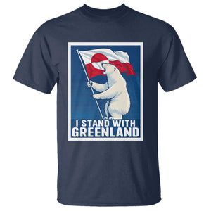 I Stand With Greenland Polar Bear Resist T Shirt Vintage Patriotic Propaganda Sovereignty Protest TS02 Navy Print Your Wear