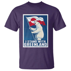 I Stand With Greenland Polar Bear Resist T Shirt Vintage Patriotic Propaganda Sovereignty Protest TS02 Purple Print Your Wear