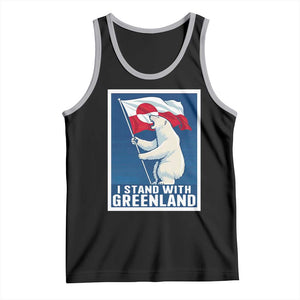 I Stand With Greenland Polar Bear Resist Tank Top Vintage Patriotic Propaganda Sovereignty Protest TS02 Black Athletic Heather Print Your Wear