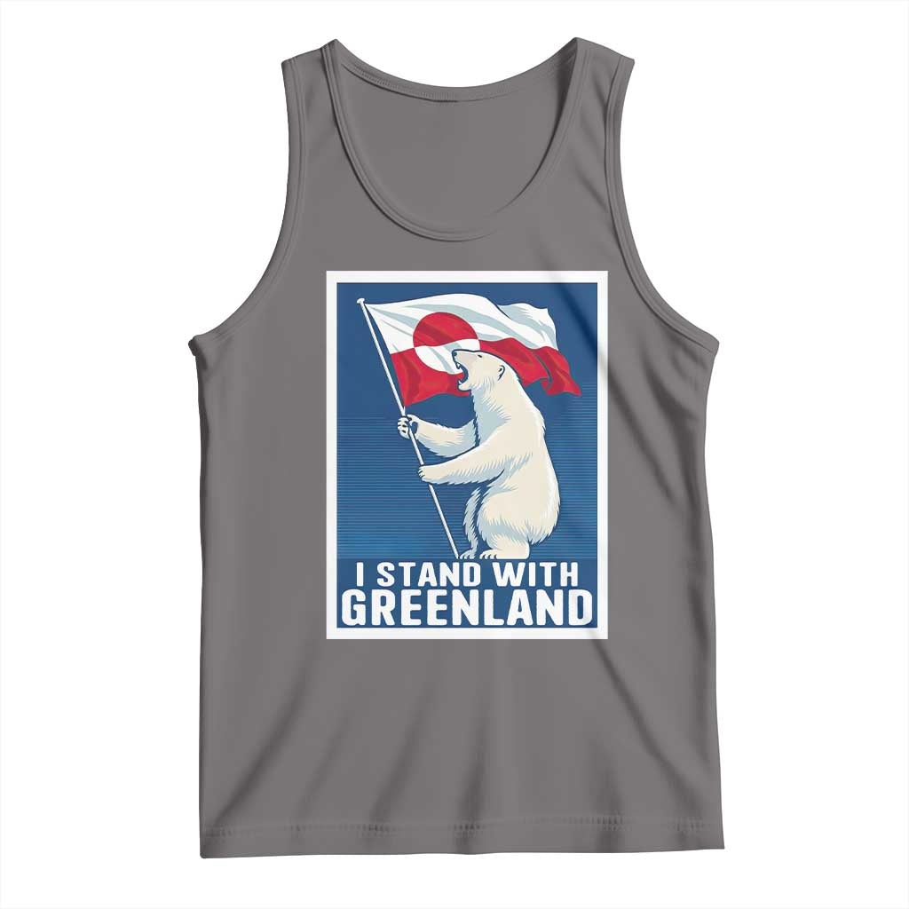 I Stand With Greenland Polar Bear Resist Tank Top Vintage Patriotic Propaganda Sovereignty Protest TS02 Deep Heather Print Your Wear
