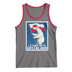 I Stand With Greenland Polar Bear Resist Tank Top Vintage Patriotic Propaganda Sovereignty Protest TS02 Deep Heather Red Print Your Wear