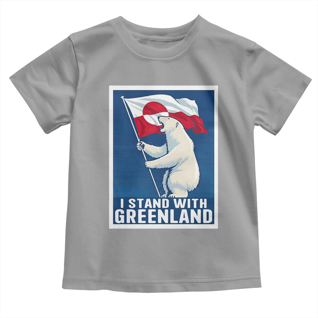 I Stand With Greenland Polar Bear Resist Toddler T Shirt Vintage Patriotic Propaganda Sovereignty Protest TS02 Sport Gray Print Your Wear
