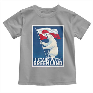 I Stand With Greenland Polar Bear Resist Toddler T Shirt Vintage Patriotic Propaganda Sovereignty Protest TS02 Sport Gray Print Your Wear