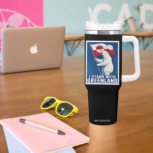 I Stand With Greenland Polar Bear Resist Tumbler With Handle Vintage Patriotic Propaganda Sovereignty Protest TS02 Print Your Wear