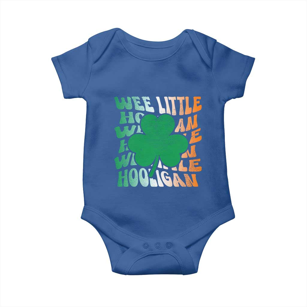 Funny St Patricks Day Baby Onesie Wee Little Hooligan Funny Leprechaun Kids Boys Girls TS02 Royal Blue Print Your Wear