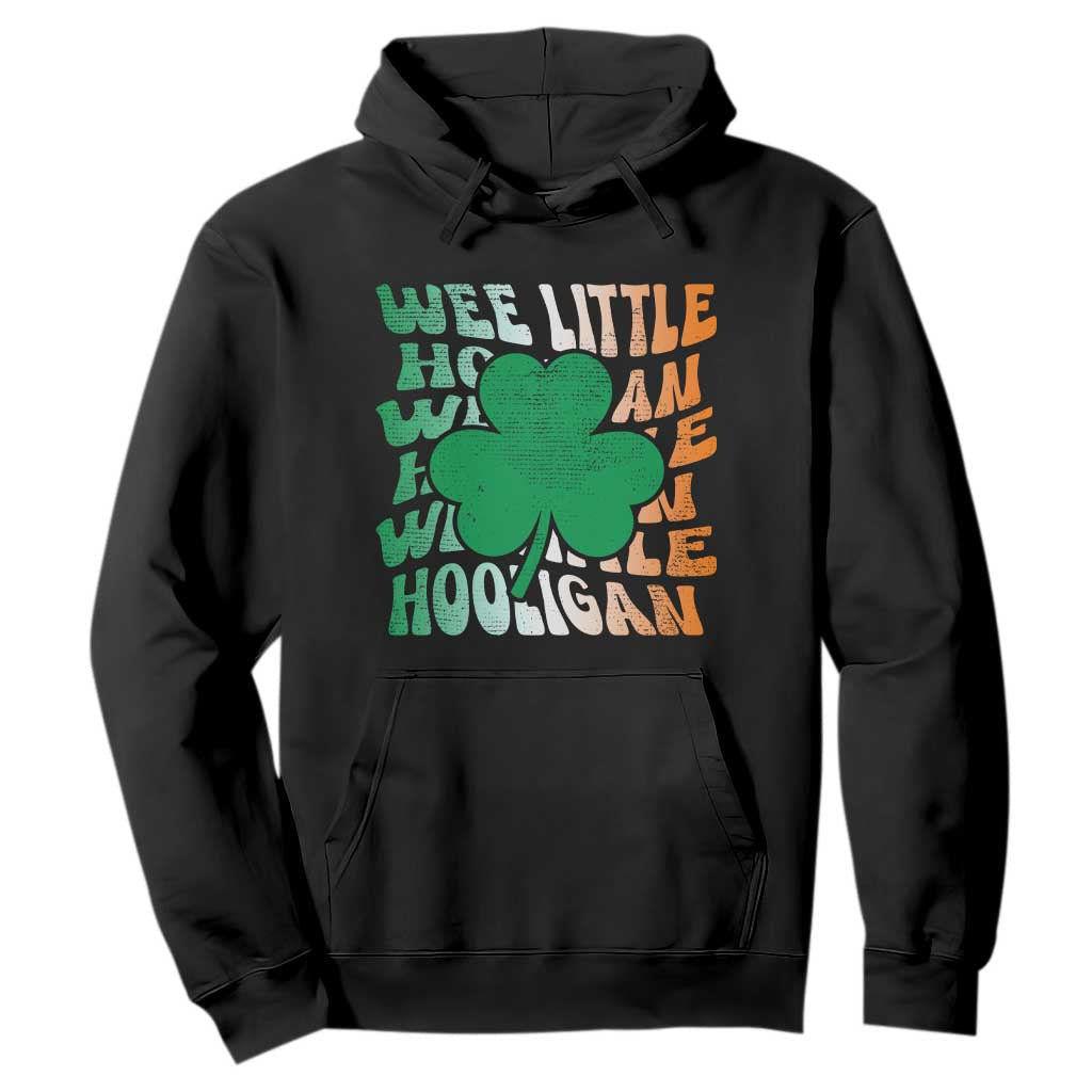 Funny St. Patricks Day Hoodie Wee Little Hooligan Funny Leprechaun Kids Boys Girls TS02 Black Printyourwear