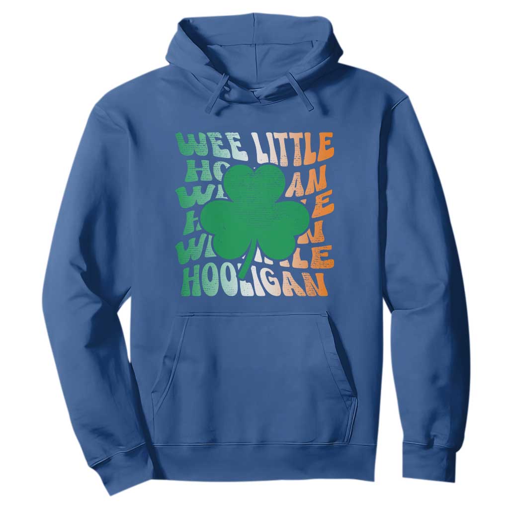Funny St. Patricks Day Hoodie Wee Little Hooligan Funny Leprechaun Kids Boys Girls TS02 Royal Blue Printyourwear
