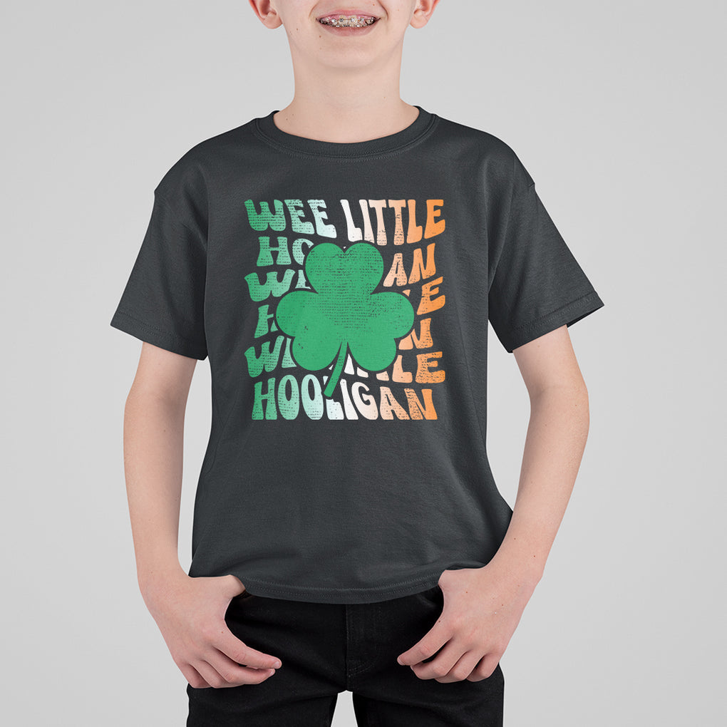 Funny St. Patricks Day T Shirt For Kid Wee Little Hooligan Funny Leprechaun Kids Boys Girls TS02 Black Printyourwear