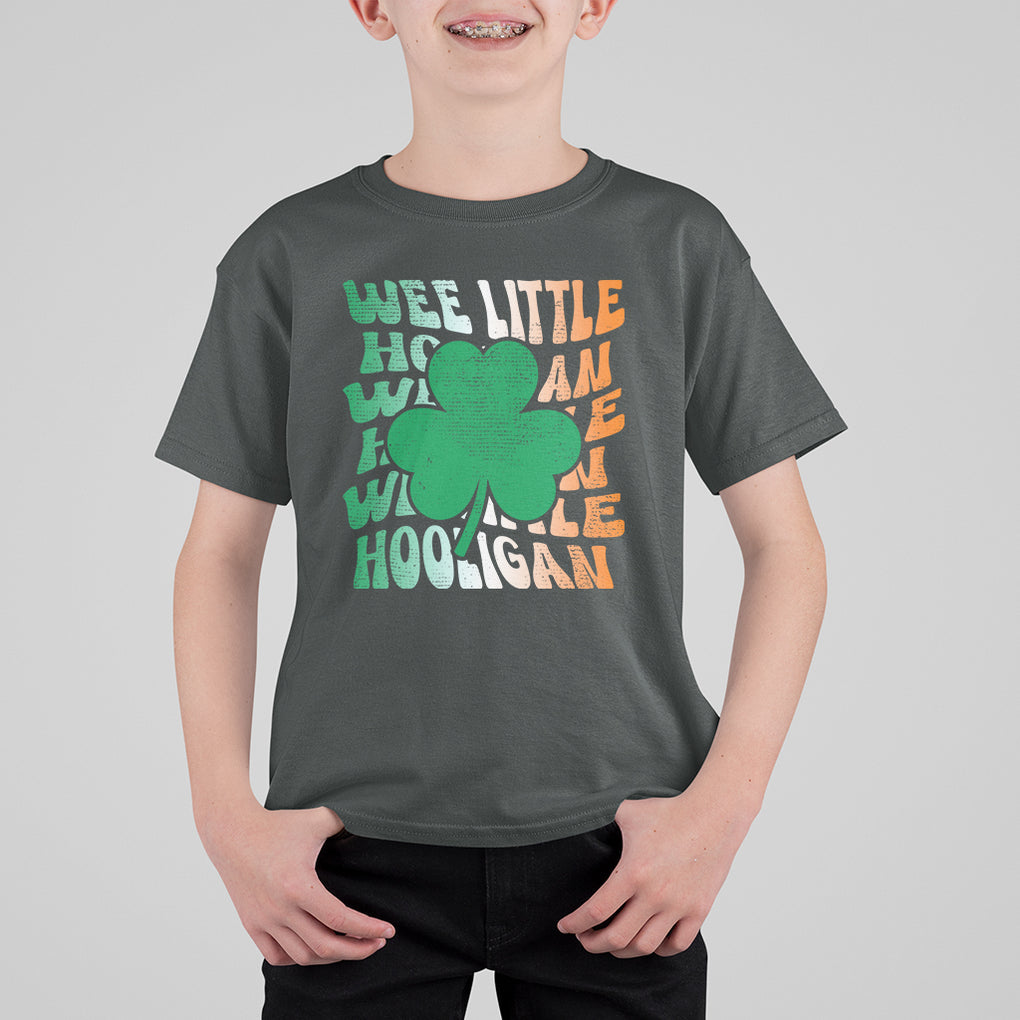 Funny St. Patricks Day T Shirt For Kid Wee Little Hooligan Funny Leprechaun Kids Boys Girls TS02 Dark Heather Printyourwear