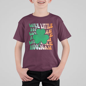 Funny St. Patricks Day T Shirt For Kid Wee Little Hooligan Funny Leprechaun Kids Boys Girls TS02 Maroon Printyourwear