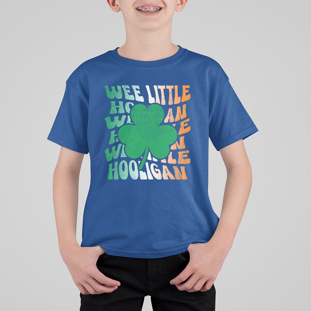 Funny St. Patricks Day T Shirt For Kid Wee Little Hooligan Funny Leprechaun Kids Boys Girls TS02 Royal Blue Printyourwear