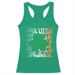 Funny St Patricks Day Racerback Tank Top Wee Little Hooligan Funny Leprechaun Kids Boys Girls TS02 Irish Green Print Your Wear