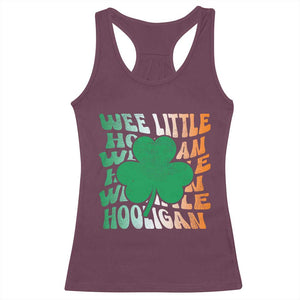 Funny St Patricks Day Racerback Tank Top Wee Little Hooligan Funny Leprechaun Kids Boys Girls TS02 Maroon Print Your Wear