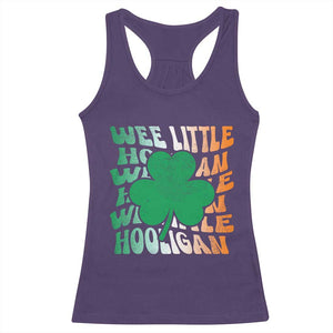 Funny St Patricks Day Racerback Tank Top Wee Little Hooligan Funny Leprechaun Kids Boys Girls TS02 Purple Print Your Wear