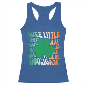 Funny St Patricks Day Racerback Tank Top Wee Little Hooligan Funny Leprechaun Kids Boys Girls TS02 Royal Blue Print Your Wear