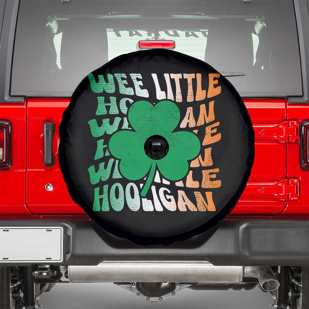 Funny St Patricks Day Spare Tire Cover Wee Little Hooligan Funny Leprechaun Kids Boys Girls TS02 Black Print Your Wear