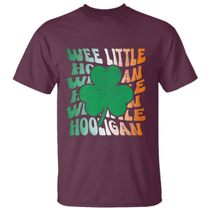 Funny St. Patricks Day T Shirt Wee Little Hooligan Funny Leprechaun Kids Boys Girls TS02 Maroon Printyourwear