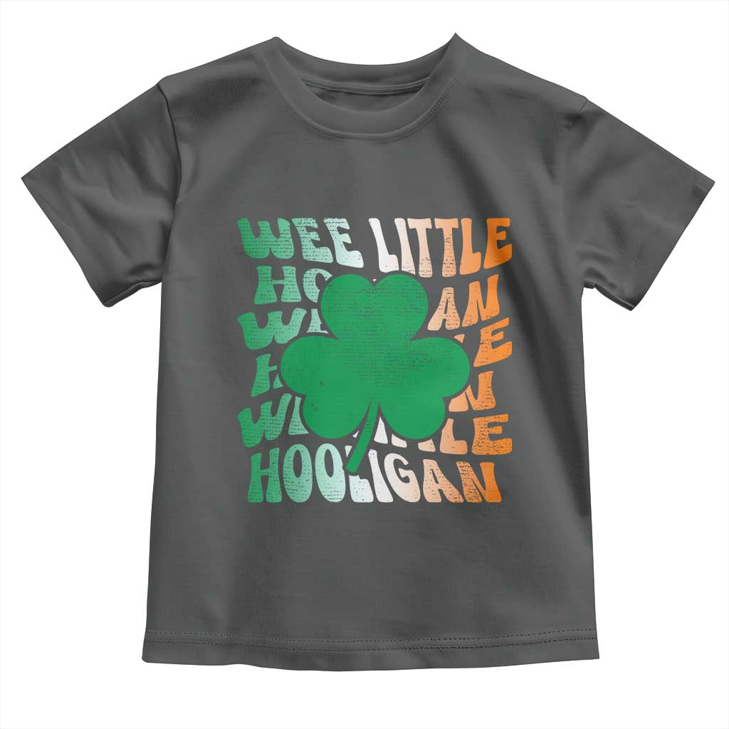 Funny St Patricks Day Toddler T Shirt Wee Little Hooligan Funny Leprechaun Kids Boys Girls TS02 Dark Heather Print Your Wear