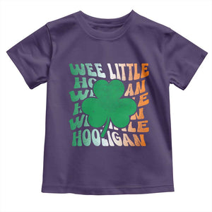 Funny St Patricks Day Toddler T Shirt Wee Little Hooligan Funny Leprechaun Kids Boys Girls TS02 Purple Print Your Wear