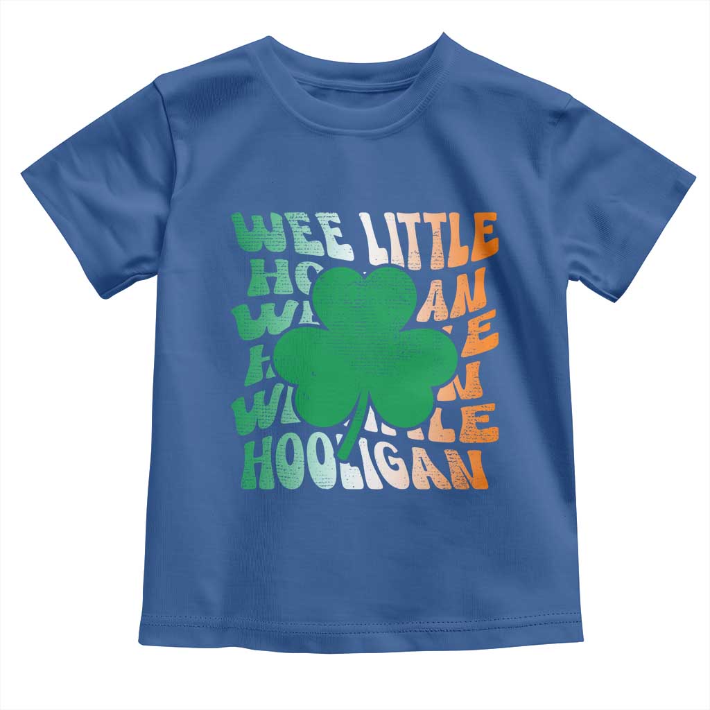 Funny St Patricks Day Toddler T Shirt Wee Little Hooligan Funny Leprechaun Kids Boys Girls TS02 Royal Blue Print Your Wear