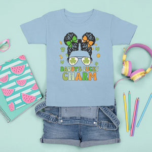 Funny St. Patricks Day Kid T Shirt For Kid Mommy's Lucky Charm Cute Little Bun Girls TS02 Light Blue Printyourwear