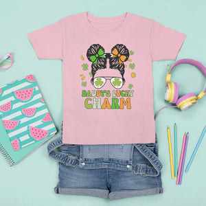 Funny St. Patricks Day Kid T Shirt For Kid Mommy's Lucky Charm Cute Little Bun Girls TS02 Light Pink Printyourwear