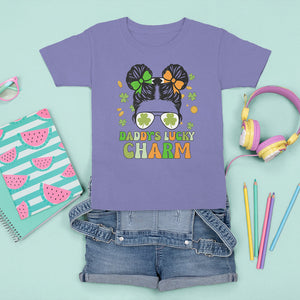 Funny St. Patricks Day Kid T Shirt For Kid Mommy's Lucky Charm Cute Little Bun Girls TS02 Violet Printyourwear
