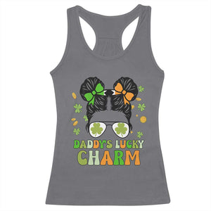 Funny St Patricks Day Kid Racerback Tank Top Mommy's Lucky Charm Cute Little Bun Girls TS02 Charcoal Print Your Wear