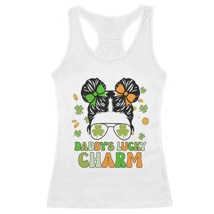 Funny St Patricks Day Kid Racerback Tank Top Mommy's Lucky Charm Cute Little Bun Girls TS02 White Print Your Wear