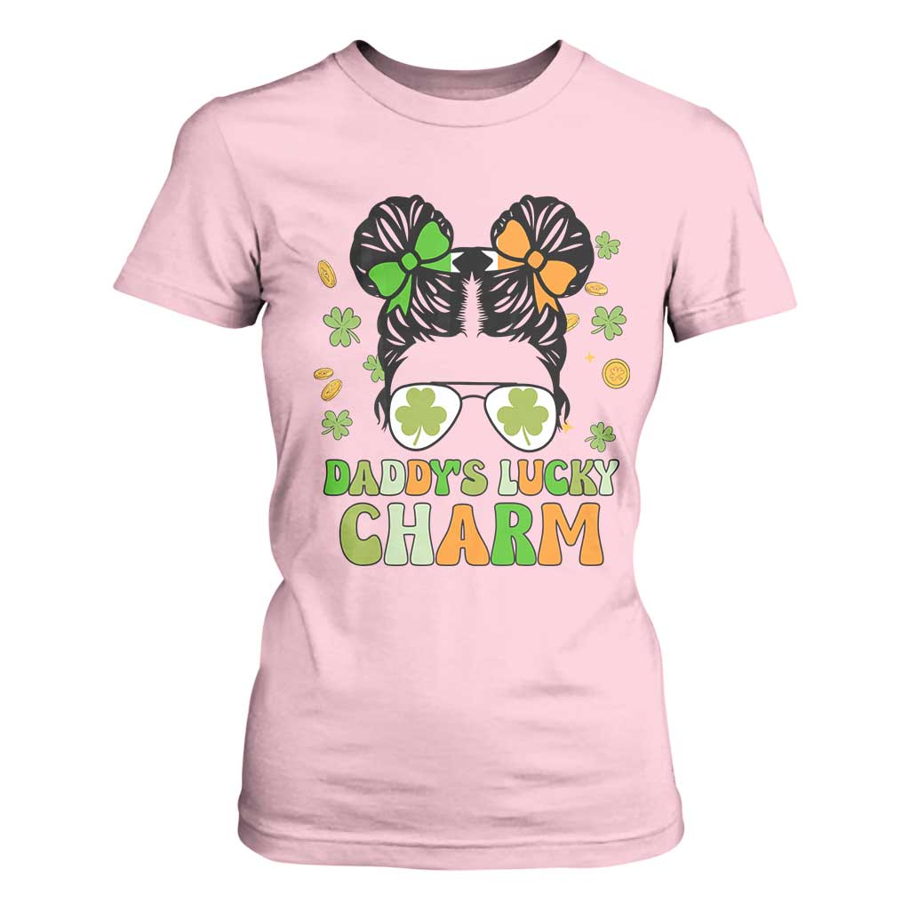 Funny St Patricks Day Kid T Shirt For Women Mommy's Lucky Charm Cute Little Bun Girls TS02 Light Pink Print Your Wear
