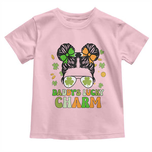 Funny St Patricks Day Kid Toddler T Shirt Mommy's Lucky Charm Cute Little Bun Girls TS02 Light Pink Print Your Wear