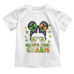 Funny St Patricks Day Kid Toddler T Shirt Mommy's Lucky Charm Cute Little Bun Girls TS02 White Print Your Wear