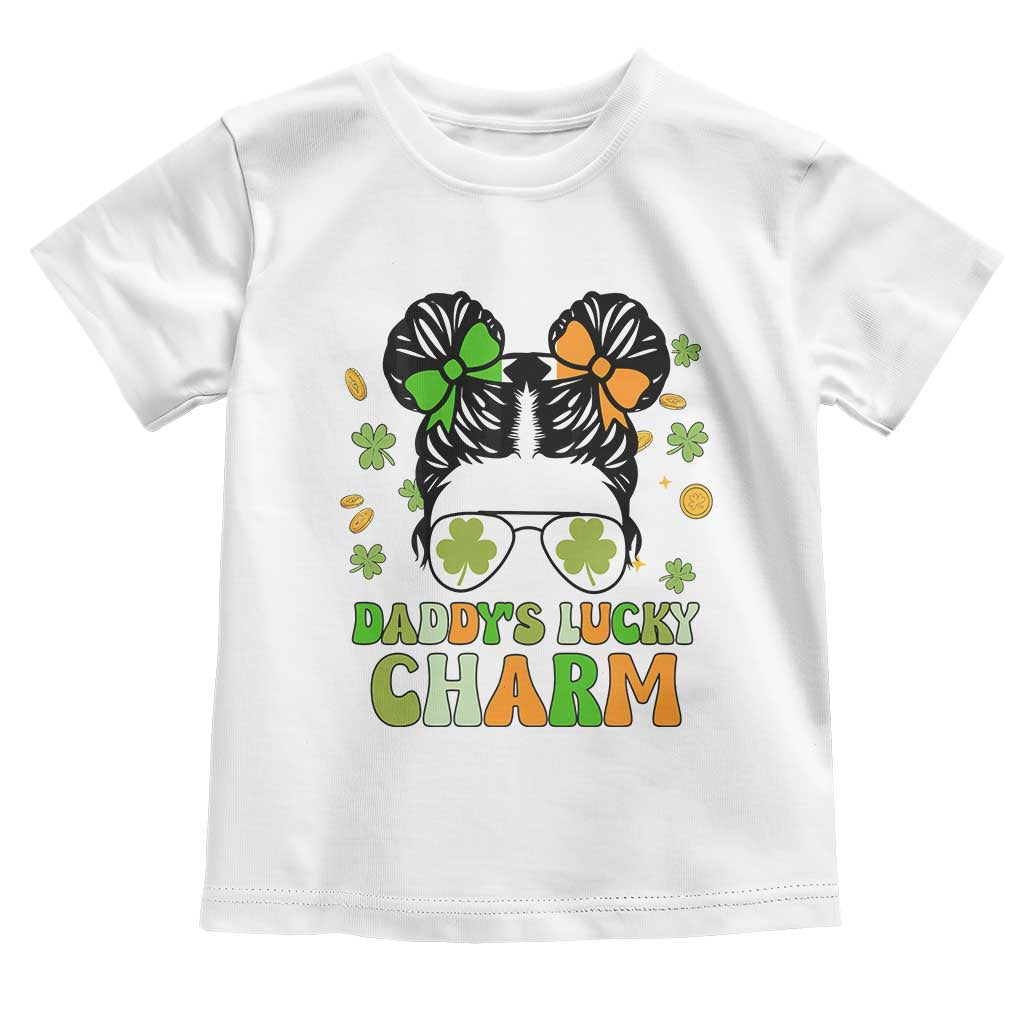 Funny St Patricks Day Kid Toddler T Shirt Mommy's Lucky Charm Cute Little Bun Girls TS02 White Print Your Wear