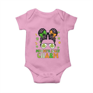 Funny St Patricks Day Kid Baby Onesie Daddy's Lucky Charm Cute Little Bun Girls TS02 Light Pink Print Your Wear
