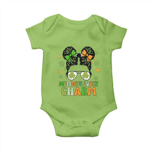 Funny St Patricks Day Kid Baby Onesie Daddy's Lucky Charm Cute Little Bun Girls TS02 Lime Print Your Wear