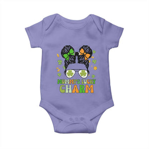 Funny St Patricks Day Kid Baby Onesie Daddy's Lucky Charm Cute Little Bun Girls TS02 Violet Print Your Wear