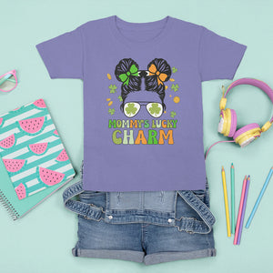 Funny St. Patricks Day Kid T Shirt For Kid Daddy's Lucky Charm Cute Little Bun Girls TS02 Violet Printyourwear