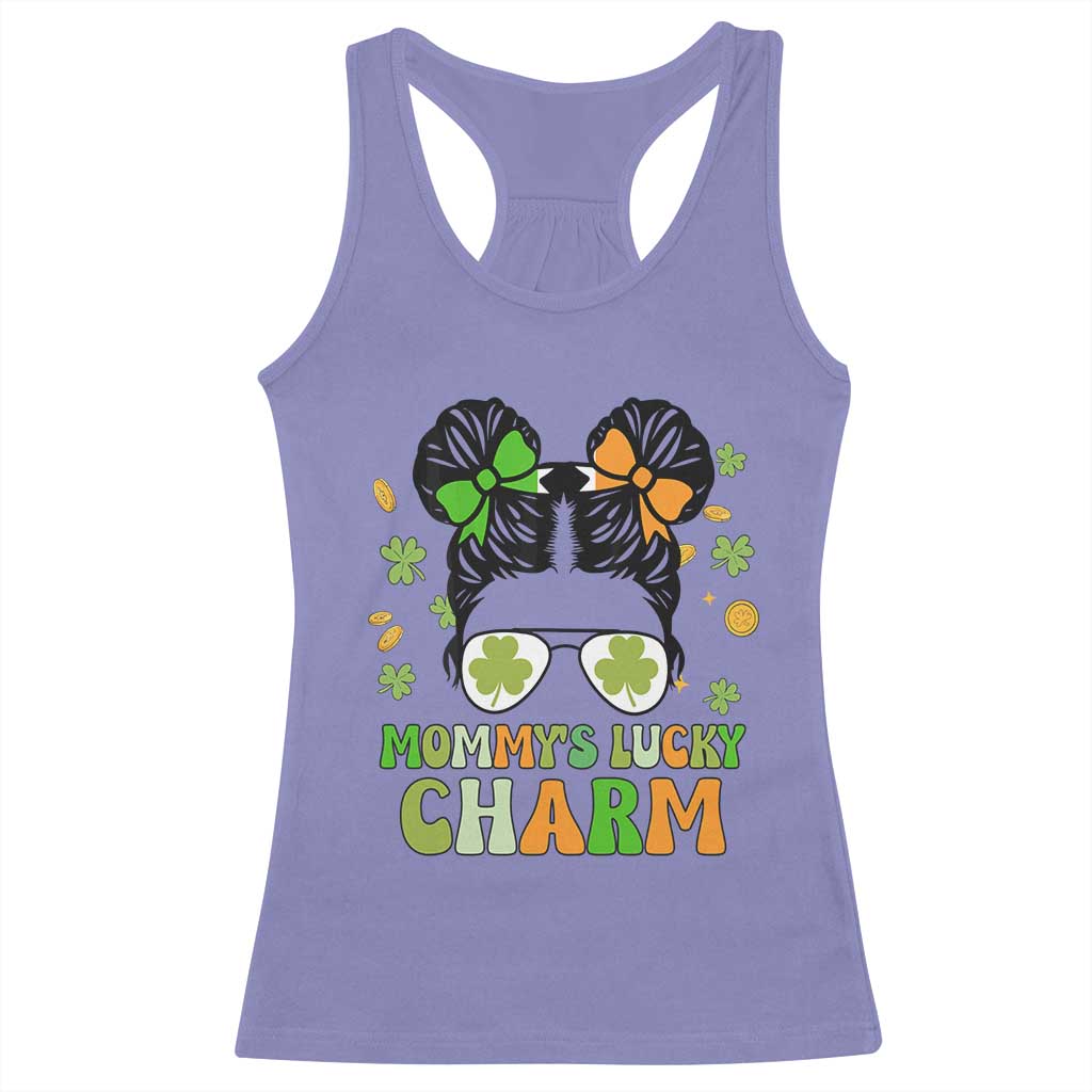 Funny St Patricks Day Kid Racerback Tank Top Daddy's Lucky Charm Cute Little Bun Girls TS02 Violet Print Your Wear
