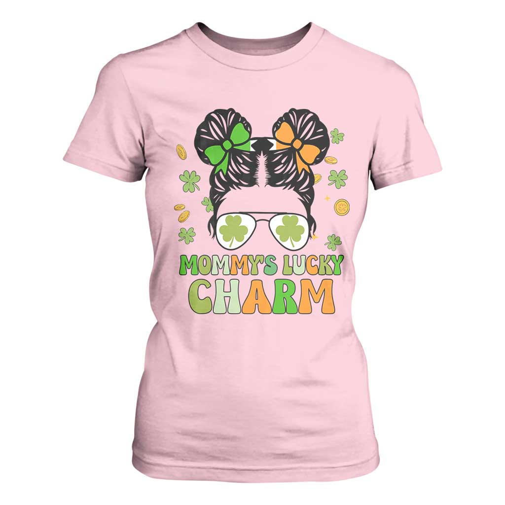 Funny St Patricks Day Kid T Shirt For Women Daddy's Lucky Charm Cute Little Bun Girls TS02 Light Pink Print Your Wear