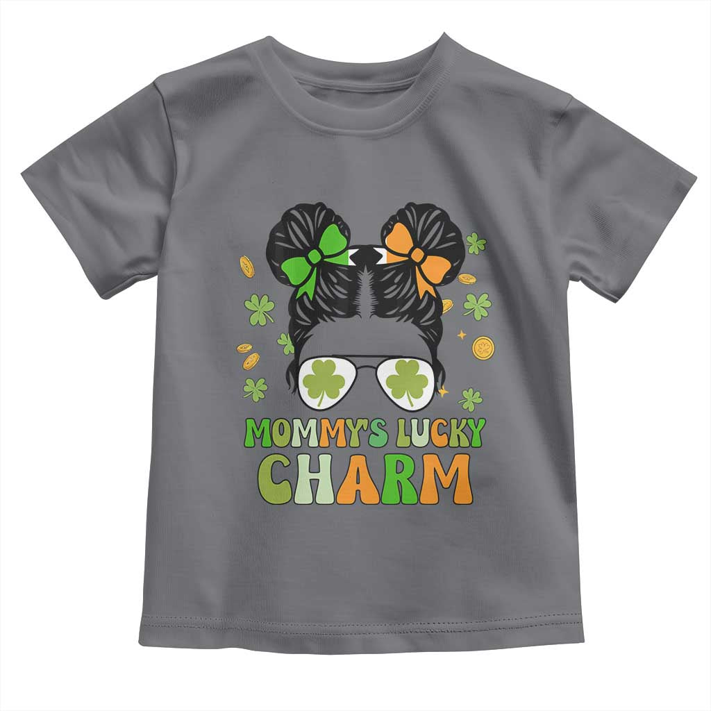 Funny St Patricks Day Kid Toddler T Shirt Daddy's Lucky Charm Cute Little Bun Girls TS02 Charcoal Print Your Wear