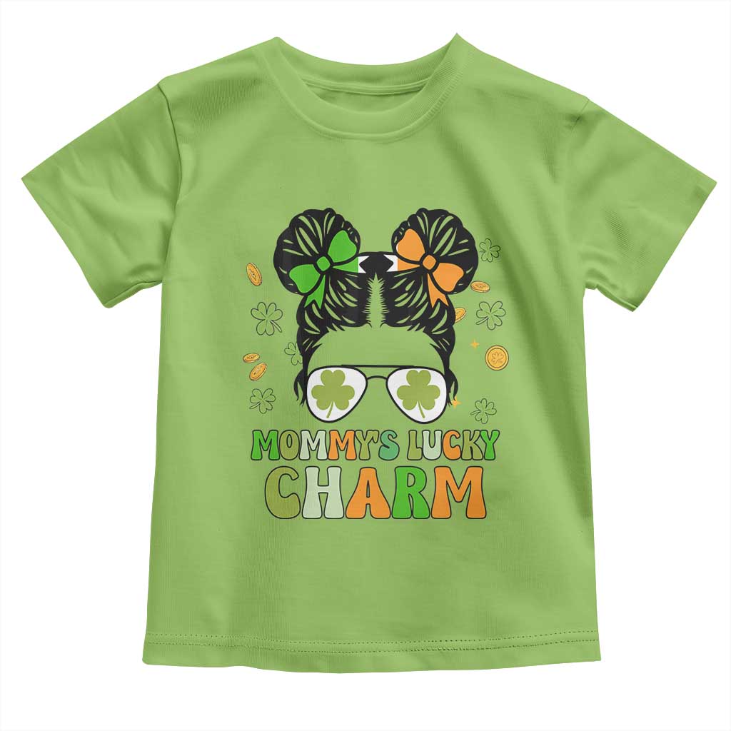 Funny St Patricks Day Kid Toddler T Shirt Daddy's Lucky Charm Cute Little Bun Girls TS02 Lime Print Your Wear